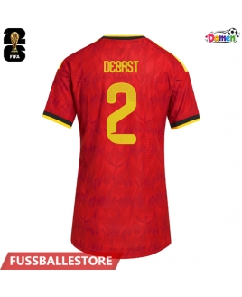 Günstige Belgien Zeno Debast #2 Heimtrikot Damen WM 2026 Kurzarm